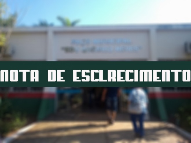 Nota de esclarecimento Nota de esclarecimento